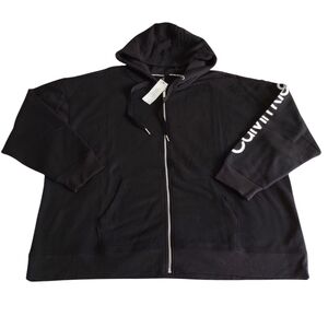 NWT Calvin Klein 3X Black Hoodie White Spellout